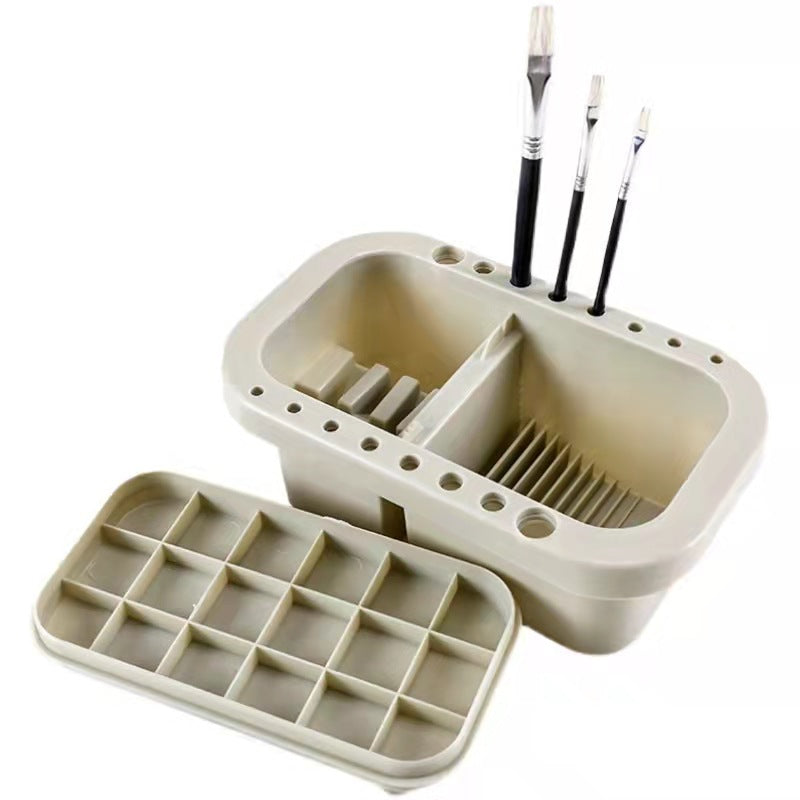 Multifunction Water Color Paint Brush Basin  and Holder